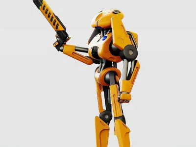 BATTLE DROID Z-100 Rigged for Unreal Engine - Unity - MIXAMO 3D model
