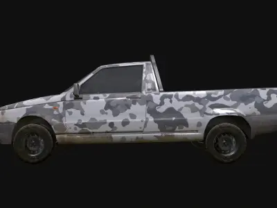 Fiat Fiorino pick up 1997 Low-poly 3D model