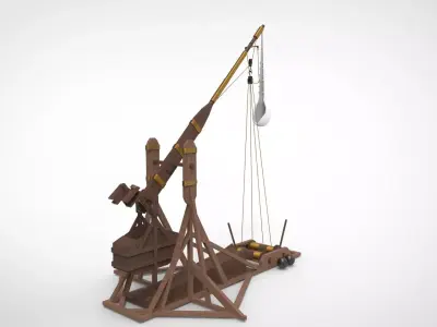 traditional trebuchet 3D model