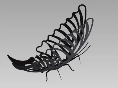 Sheet metal butterfly Free 3D model