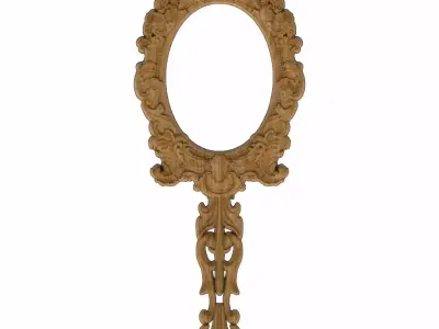 Carved picture frame STL 3D model 6