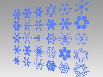 Snowflakes set 3D model