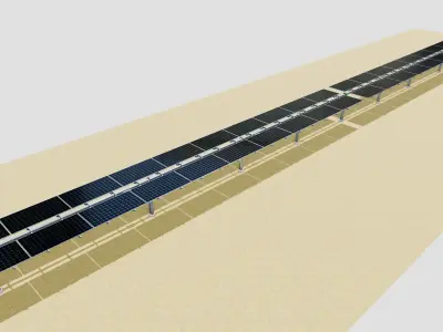 Solar Tracker Table 2x10x2-55-0-55 Degree 3D model