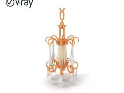 Victorian Crystal Chandelier Intricate Metalwork model pack Low-poly 3D model