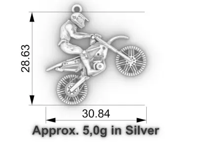 Motocross Pendant 3D print model