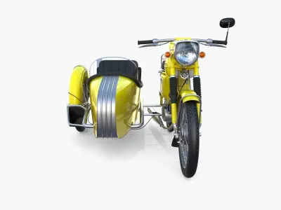 Mobra 50 w sidecar Yellow 3D model