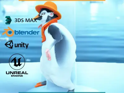 Cheerful Penguin model pack Low-poly 3D model