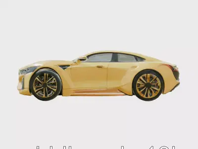 Black and Gold Luxury Security Car with Bulletproof Glass Low-poly 3D model