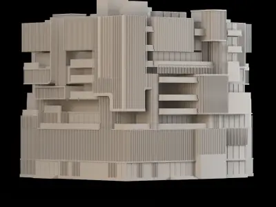 Low Poly Building Pack for 3D Printing in Dioramas 3D print model