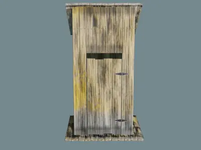 Old Outhouse Low-poly 3D model