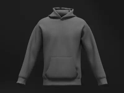 Male regular hoodie 3D model