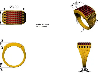 Mens Ring  Ready to Print-3D 3D print model