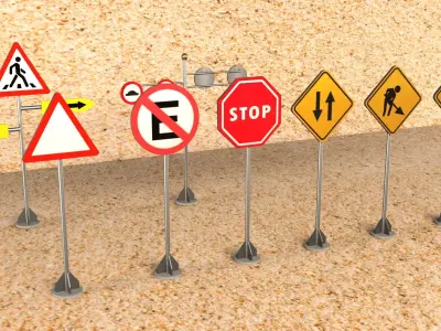 traffic signal Free low-poly 3D model