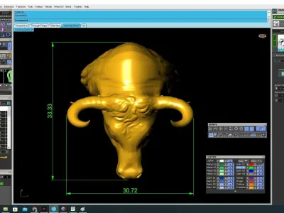 Realistic Bull Head Jewelry 3D Model  3711 3D print model