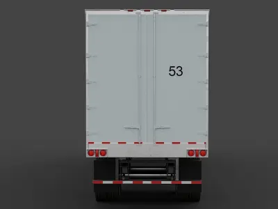 Refrigerated Semitrailer Low-poly 3D model