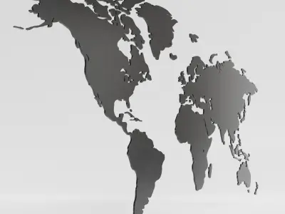 World map Silhouette  3D model