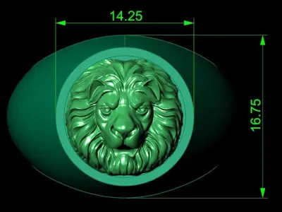 Lion Men Ring 3D print model