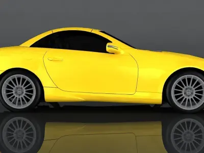 Mercedes-Benz SLK 55 AMG 2008 Low-poly 3D model