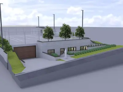 Subterranean Garage with tennis court 3D model