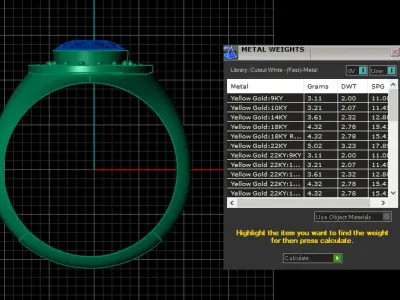 SOLITAIRE SAPPHIRE RING 3D PRINTABLE MODEL  3D print model