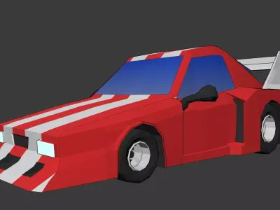 Low-poly car racing Low-poly 3D model