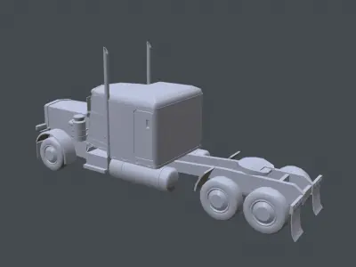 Peterbilt Truck Low-poly 3D model