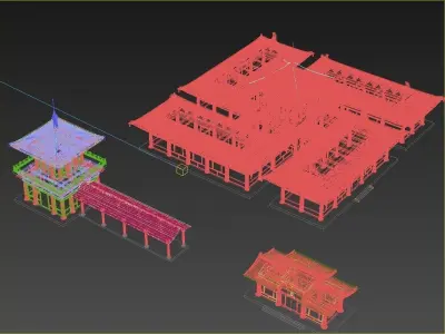 China temples church Historical sites palace Tang dynasty 3D model order