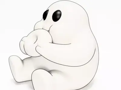  Cutie Donut Ghost Rigging toy 3D print model