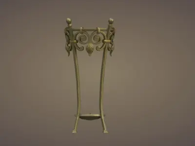 Wrought Iron Plant Stand Low-poly 3D model