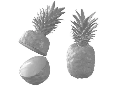Pineapple BLENDER 3D Model Cycles 3D model