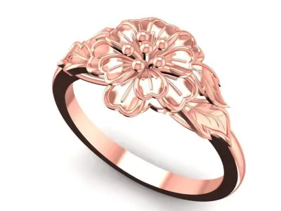 Floral Flower Design Women Ring 625 3D print model