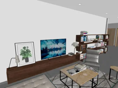 living room design scene Z2 3D model 3D model