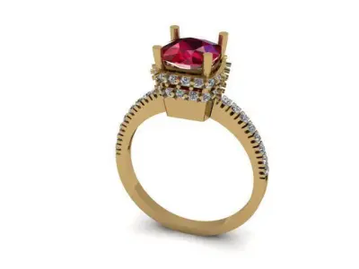 ruby and daimond ring Free 3D print model