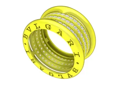 A5662 Luxury Diamond Eternity Signet Women Ring 3D Print 3D print model