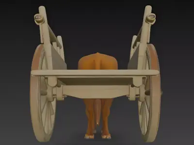 Bullock Cart Ox Cart 3d Model 3D model