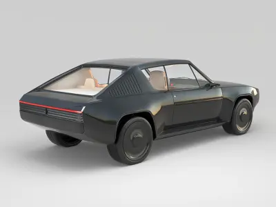 Renault R17 restomod electric car  3D model