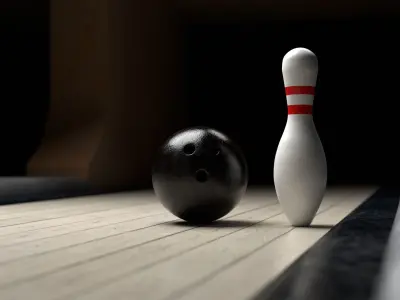 Bowling Pin and Ball 3D model