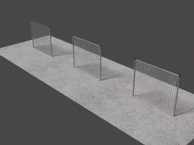 Metal Fences Low-poly 3D model