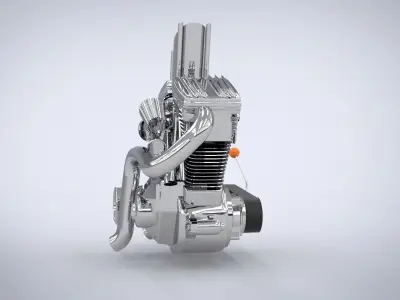 Motorcycle engine 3D model