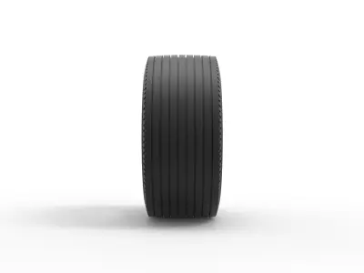 Super single semi Whitewall tire Version 2 Scale 1 to 25 3D print model