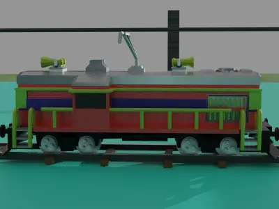 3D TRAIN WITH  BOTH SIDE ENGINE   3D model