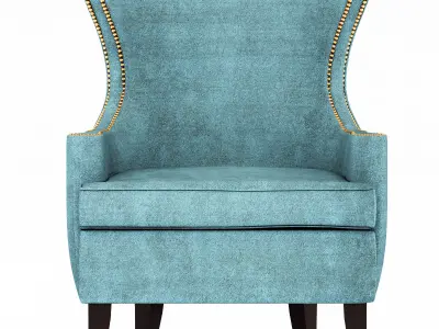 Pacific Blue Elliott Wingback Chair 3D model