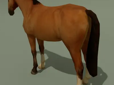 LowPoly Horse A Buckskin Low-poly 3D model