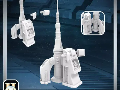 COMMUNICATION ANTENNA - PRINTABLE MODEL - SCI FI Free 3D print model