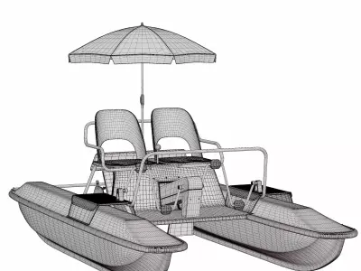 Catamaran Water Bicycle Low-poly 3D model