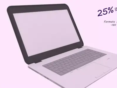 Computer laptop 3D model