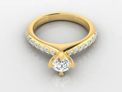 Ring M31 The luxury female ring with gem wedding 3D print model