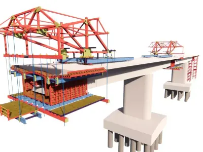 Bridge Construction 3D Model - Detailed Look into Infrastructure 3D model