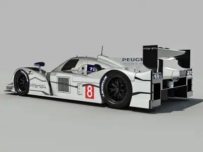 Peugeot 908 Hybrid4 Racecar 3D model