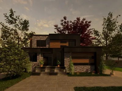 Modern House Free 3D model shop